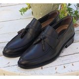 Danacı D-182 Ekek Hakiki Deri Kösele Taban Püsküllü Klasik Loafer Premium Ayakkabı - Kahverengi