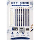 DANACI KIRTASİYE Dereceli Kalem Set Karakalem HB,2B,3B,4B,5B,6B,7B,8B Dereceli Kalem,Hamur silgi,Kalemtıraş,3 lü Pastel Dağıtma,Orta Boy Sınav Silgisi ST12474