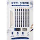 Danacı Kırtasiye Dereceli Kalem Set Karakalem Hb,2b,3b,4b,5b,6b,7b,8b Dereceli Kalem,kalemtıraş,3 Lü Pastel Dağıtma,orta Boy Sınav Silgisi - Çok Renkli