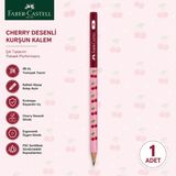 Danacı Kırtasiye Faber-Castell Cherry Desenli Kurşun Kalem 1 Adet 2b Yuvarlak Gövde - Kırmızı