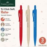 Danacı Kırtasiye Faber-Castell Tri Click Soft Retro 0,5 Versatil Kalem 3 Adet Set - Çok Renkli