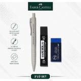 Danacı Kırtasiye Faber-Castell Tri Click Soft Retro 0,7 Krem Versatil Kalem+0,7 Uç+Orta Boy Sınav Silgisi