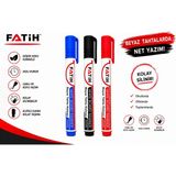 Danacı Kırtasiye Fatih Beyaz Tahta Kalemi 3'lü Set Mavi Siyah Kırmızı Whiteboard Marker Silinebilir - Çok Renkli