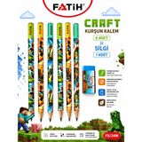 Danacı Kırtasiye Fatih Mini Craft B Kurşun Kalem Seti 6 Mini Craft Kurşun Kalem 1 Mini Craft Silgi Okul Kırtasiye Seti - Çok Renkli