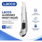 Danacı Kırtasiye Lacco Alumunex Alüminyum Maket Bıçağı Profesyonel Metal Gövdeli Falçata Maket Karton Koli Kesme Bıçağı 1 Adet - Gri