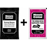 Danacı Kırtasiye Nova Color Siyah Kumaş Boyası ve Sabitleyici Seti, Pratik Kullanım İçin Özel Tasarım - -
