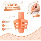 Danacı Kırtasiye Pastel Renk Kalem Tutma Aparatı 1 Adet Ergonomik Silikon Kalem Tutucu Yazı Düzeltici Çocuk ve Öğrenci Için - Çok Renkli
