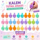 DANACI KIRTASİYE Pastel Renk Kalem Tutma Aparatı 24 Adet Ergonomik Silikon Kalem Tutucu Yazı Düzeltici Çocuk ve Öğrenci İçin ST12552