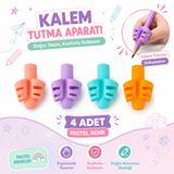 DANACI KIRTASİYE Pastel Renk Kalem Tutma Aparatı 4 Adet Ergonomik Silikon Kalem Tutucu Yazı Düzeltici Çocuk ve Öğrenci İçin ST12549