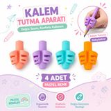 Danacı Kırtasiye Pastel Renk Kalem Tutma Aparatı 4 Adet Ergonomik Silikon Kalem Tutucu Yazı Düzeltici Çocuk ve Öğrenci İçin