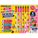 Danacı Kırtasiye Pensan 96096 Dondurma Desenli Hb Kurşun Kalem Yazı ve Çizim Kalemi Okul Kırtasiye 6 Adet - Çok Renkli