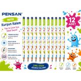 Danacı Kırtasiye Pensan 96110 Canavar Desenli Hb Kurşun Kalem Yazı ve Çizim Kalemi Okul Kırtasiye 12 Adet - Çok Renkli