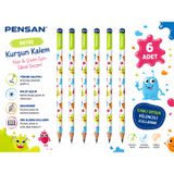 DANACI KIRTASİYE Pensan 96110 Canavar Desenli HB Kurşun Kalem Yazı ve Çizim Kalemi Okul Kırtasiye 6 Adet ST12530