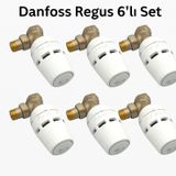 Danfoss Regus Köşe Termostatik Vana Set 1/2" 6 Adet 6 Adet
