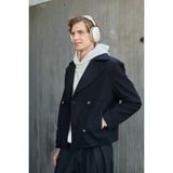 Danger Erkek Kruvaze Kaşe Mont Ceket %100 Polyester Siyah Regular Fit Konforlu Tasarım