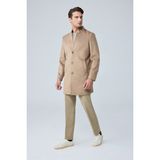 Danger Erkek Relaxed-Fit Premium Yün Kaşe Kaban Bej 4351DNGR - 2XL
