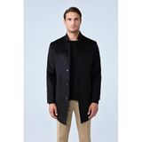 Danger Erkek Relaxed Fit Premium Yünlü Kaşe Kaban - Siyah S - 4351DNGR