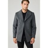 Danger Erkek Relaxed Fit Yün Kruvaze Kaşe Palto GRİ 4350DNGR