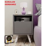 Dani Komodin,kurulu Gönderilir,kolay Kurulum,mdf Komidin - Antrasit - Gri