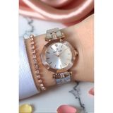 Daniel Klein 30 mm Kesme Camlı, Taşlı, 3 ATM Su Geçirmez Rose/Metalik Kadın Kol Saati, Taşlı Bileklik Hediyeli