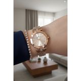 Daniel Klein 33 mm Çelik Bilezik Kesme Camlı Rose Gold Kadın Kol Saati, Taşlı Bileklik Hediyeli