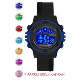 Daniel Klein 7 Farklı Işıklı Siyah Çocuk Kol Saati
