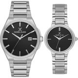 Daniel Klein 8682308394861 Siyah Gümüş Çelik Kordonlu Elegant Sevgili Çift Kol Saatleri - Gümüş - Siyah