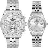 Daniel Klein 8682308449832 Special Edition Gümüş Çelik Kordonlu Takvimli Sevgili Çift Kol Saatleri