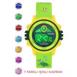 Daniel Klein Danıel kleın- 5-10 Yaş için Alarm ve Kronometre Özellikli,7 Farklı Işıklı sarı yeşil Çocuk Kol Saati
