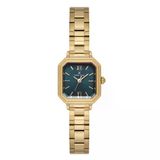 Daniel Klein Dk.1.10870.3 Petrol Mavi Gold Zarif Kare Model Çelik Kordonlu Vintage Kadın Kol Saati