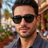 Daniel Klein DK2723-1 Siyah Yuvarlak Oval Polarize Camlı Erkek Güneş Gözlüğü