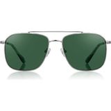 Daniel Klein DK3284-2 Metalik Gri Dikdörtgen Slim Line Yeşil Polarize Camlı Erkek Güneş Gözlüğü 53-20-145 - Yeşil - Gri
