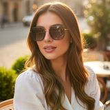 Daniel Klein Dk4339-1 Degrade Siyah Gold Kare Model Aura Cat Eye Kadın Güneş Gözlüğü