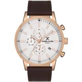 Daniel Klein Exclusive Aktif Göstergeli Spor , Kalsik ve Şık Kullanıma Uygun Yeni Dual Time Erkek Kol Saati - Kahverengi