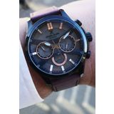 Daniel Klein Exclusive Multi Fonksiyonel Takvim, Gün, 12/24 Saat, Dual Time Su Geçirmez Deri Erkek Kol Saati