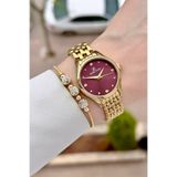 Daniel Klein Kadranı Bordo Kordonu Gold Renk Ayarlanabilir Kordonlu 30 mm Hediye Paketli Kadın Kol Saati