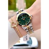 Daniel Klein Kadranı Yeşil Kodronu Gold Gümüş Renk 30 Mm Kadın Kol Saati
