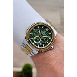 Daniel Klein Kadranı Yeşil Kodronu Sarı Silver Renk 24 Ay Garantili 45 Mm Erkek Kol Saati