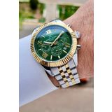 Daniel Klein Kadranı Yeşil Kordonu Gold Gümüş Renk 42 Mm Iç Göstergeleri Aktif Erkek Kol Saati