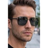 Daniel Klein Polarize UV400 Koruma Metal Çerçeve Erkek Güneş Gözlüğü, Siyah Yeşil, 59 mm