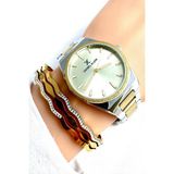 Daniel Klein Premium Kadın Kol Saati - Bileklik Hediyeli DKL-M-000016 - Altın - Beyaz