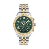 Daniel Klein Rolex Kasa İçi Yeşil Sarı Gümüş Kordon Erkek Kol Saati Su Geçirmez 2 Yıl Garantili