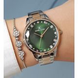 Daniel Klein Rose Gold/metalik Renkli Taşlı Yeşil Kadranlı Kadın Kol Saati + Zirkon Taşlı Bileklik - Rose - Gri