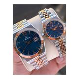 Daniel Klein Rose Gümüş Kasa Kordon Lacivert Katran Çiftlere Özel Suya Dayanıklı Cift Saati Cf.dk.13891.7