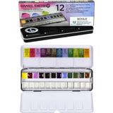 Daniel Smith Colors Of Inspiration Hand Poured Watercolor Set 12 Half Pans Metal Kutu + 12 Boş Küvet