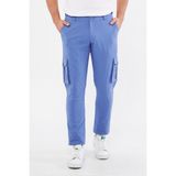 Daniel Voi Erkek Kargo Cepli Blue Slim Fit Günlük Rahat Pantolon - 32 - Mavi