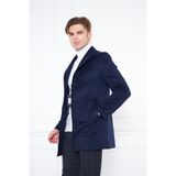 Daniel Voi Erkek Lacivert Slim Fit Hakim Yaka Düğmeli Kaban - 58