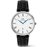 Daniel Wellington Classic Roman Numerals Date Black Croc Belly S DW00600914 Kol Saati - Beyaz