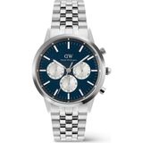 Daniel Wellington Iconic 42 Chronograph Arch 5-Link Arctic Panda S DW00600874 Kol Saati - Gümüş - Lacivert