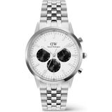 Daniel Wellington Iconic 42 Chronograph Arch 5-Link Off-White Panda S DW00600872 Kol Saati - Beyaz